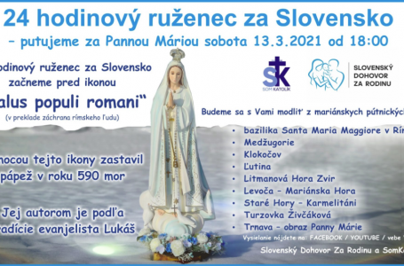 24-hodinový ruženec za Slovensko začneme pred ikonou „Salus populi romani“ v Ríme.